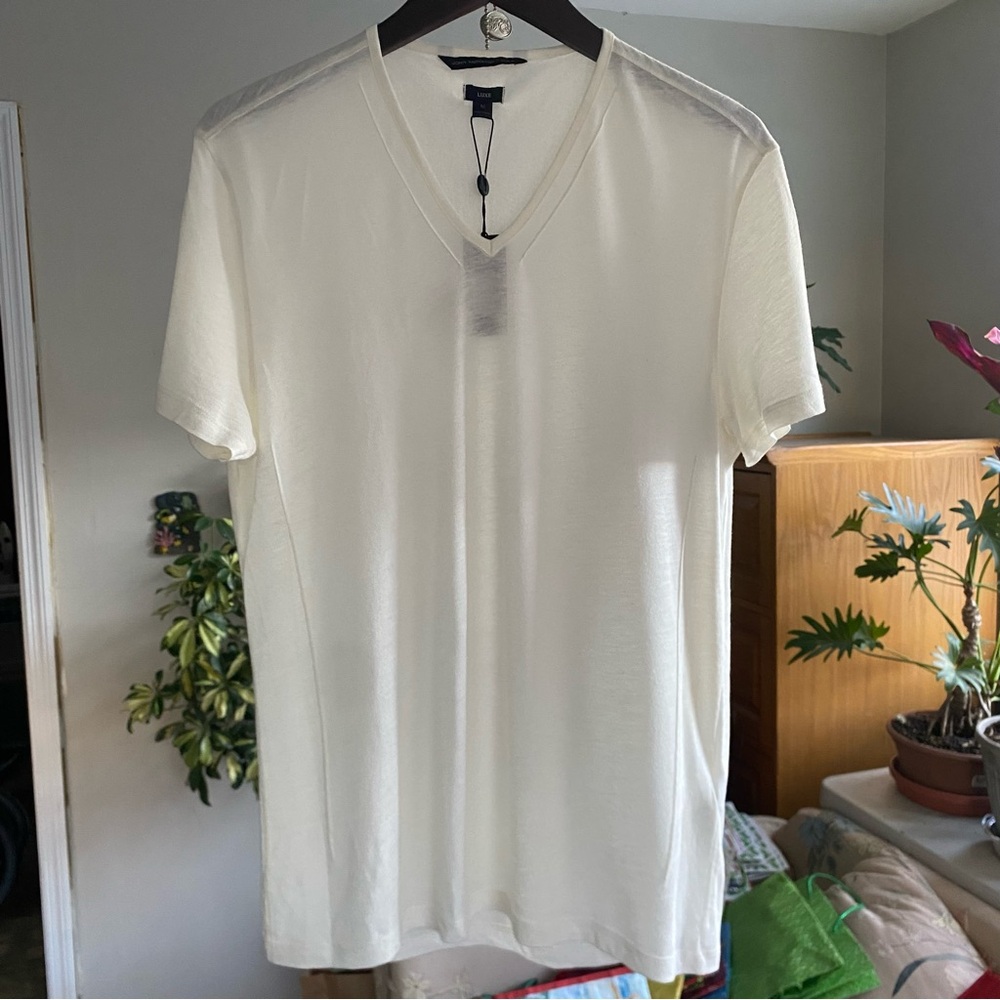 John Varvatos Ivory V-Neck T-Shirt